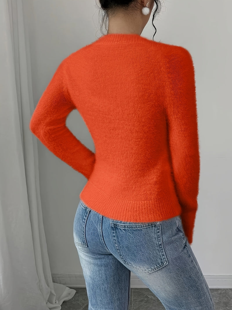 Women's Elegant Crew Neck Sweater