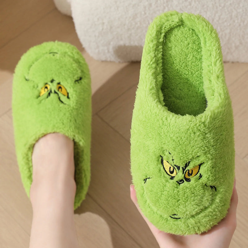 Grinch House Slippers - Indoor Slippers for Winter