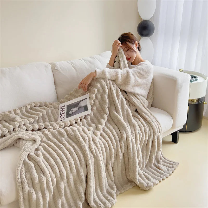 Thickened luxurious plush nap blanket