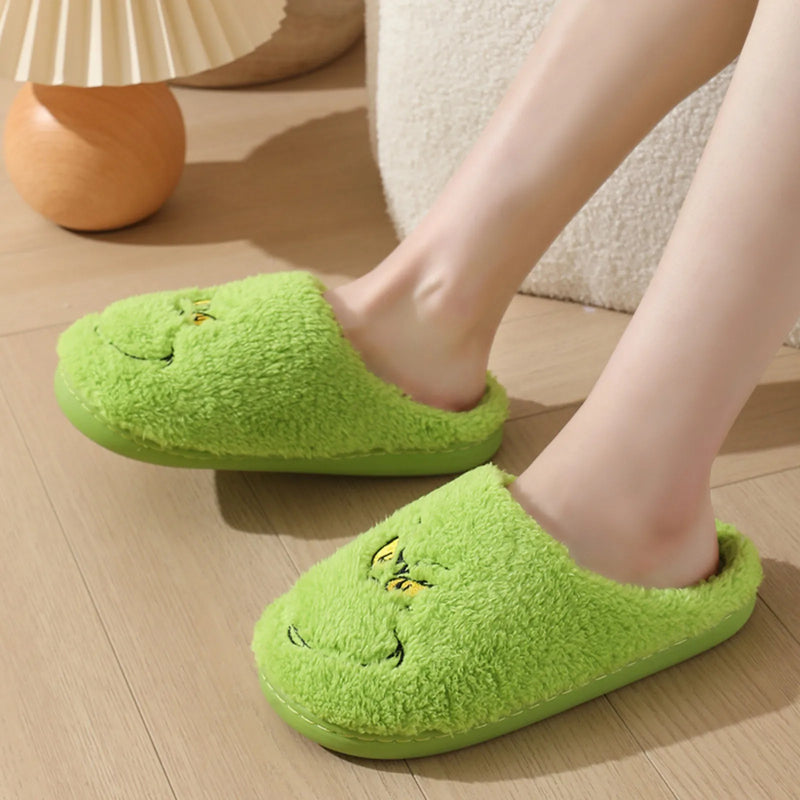 Grinch House Slippers - Indoor Slippers for Winter