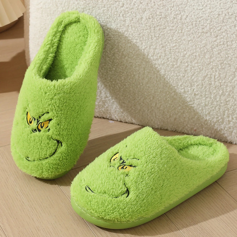 Grinch House Slippers - Indoor Slippers for Winter