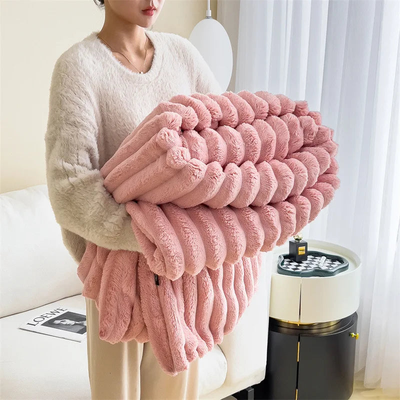 Thickened luxurious plush nap blanket